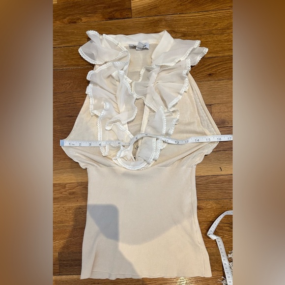 BEBE Vintage Ruffle Top - Picture 6 of 7